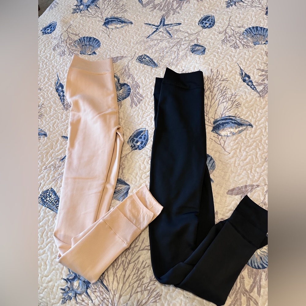 Ladies Black and Beige Leggings/Tights Set 24”‎ Waist